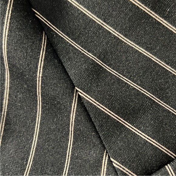 BCBGMAXAZRIA Professional Black Pinstripe Faux-Wrap Asymmetrical Belted Dress XS - Picture 13 of 13